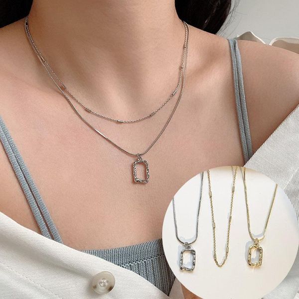 chains double-layered simple long clavicle chain metal gold silver color square pendant necklace for women fashion jewelry
chains double-layered simple long clavicle chain metal gold silver color square pendant necklace for women fashion jewelry