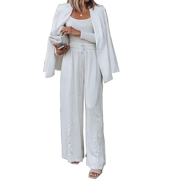 women's two piece pants ladies suit solid color long-sleeved jacket slim trousers two-piece casual 2021 winter simple professional clot, White
women's two piece pants ladies suit solid color long-sleeved jacket slim trousers two-piece casual 2021 winter simple professional clot, White