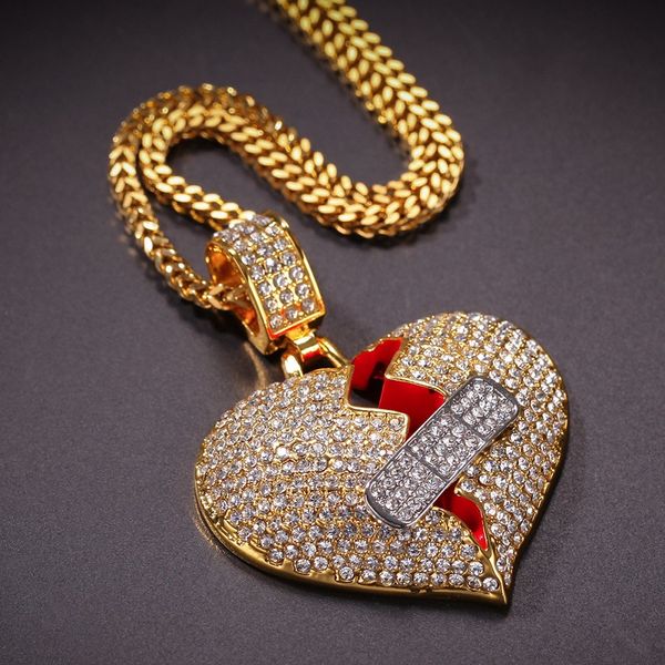 mens hip hop necklace iced out broken heart pendant necklaces fashion jewelry, Silver
mens hip hop necklace iced out broken heart pendant necklaces fashion jewelry, Silver
