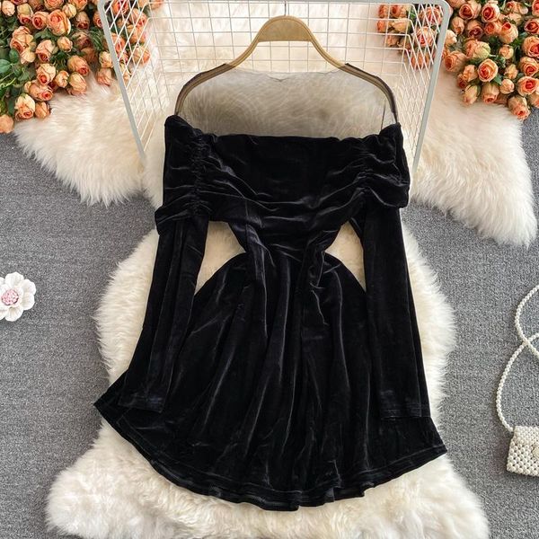 casual dresses straight neck gauze stitched pleated velvet dress feminine celebrity close waist thin girl fluffy black, Black;gray
casual dresses straight neck gauze stitched pleated velvet dress feminine celebrity close waist thin girl fluffy black, Black;gray