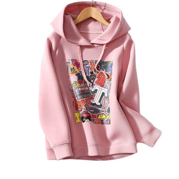 fashion fleece hoodies soft waxy space cotton cartoon printing korean version lazy wind loose hooded pullover women's sweater autumn wi, Black
fashion fleece hoodies soft waxy space cotton cartoon printing korean version lazy wind loose hooded pullover women's sweater autumn wi, Black