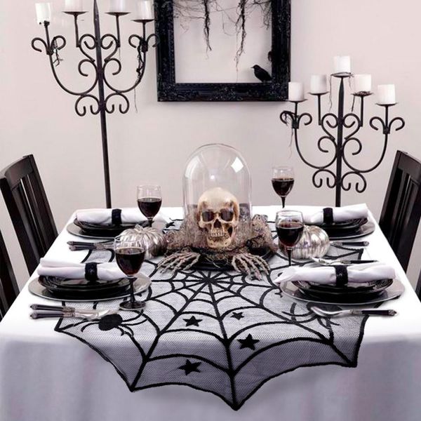 halloween party black lace spider web table cloth 100cm table covers window hanging horror halloween party
halloween party black lace spider web table cloth 100cm table covers window hanging horror halloween party