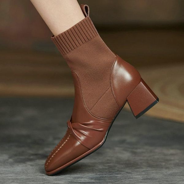 boots autumn winter women ankle retro concise genuine leather low heels casual knitting slim short shoes woman, Black
boots autumn winter women ankle retro concise genuine leather low heels casual knitting slim short shoes woman, Black