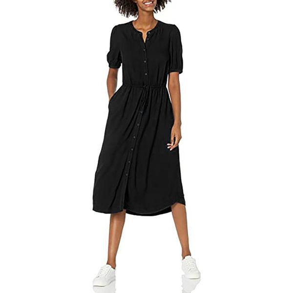 casual dresses for women fashion feminine with half sleeve waisted midi a-line summer dress vestidos de mujer, Black;gray
casual dresses for women fashion feminine with half sleeve waisted midi a-line summer dress vestidos de mujer, Black;gray