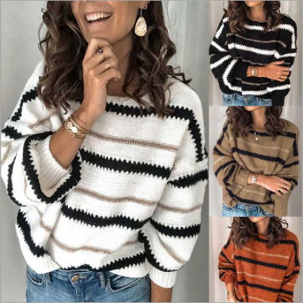 women's sweaters est women knitted sweater o-neck long sleeve contrast color striped printing loose casual pullover streetwear party, White;black
women's sweaters est women knitted sweater o-neck long sleeve contrast color striped printing loose casual pullover streetwear party, White;black