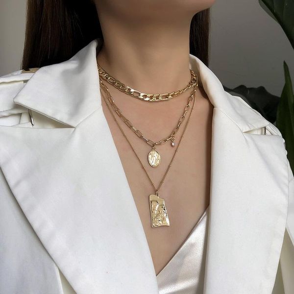 chokers vintage boho multilayer metal choker portrait pendant chain necklace for women hip hop gold color collar fashion jewelry gift, Golden;silver
chokers vintage boho multilayer metal choker portrait pendant chain necklace for women hip hop gold color collar fashion jewelry gift, Golden;silver
