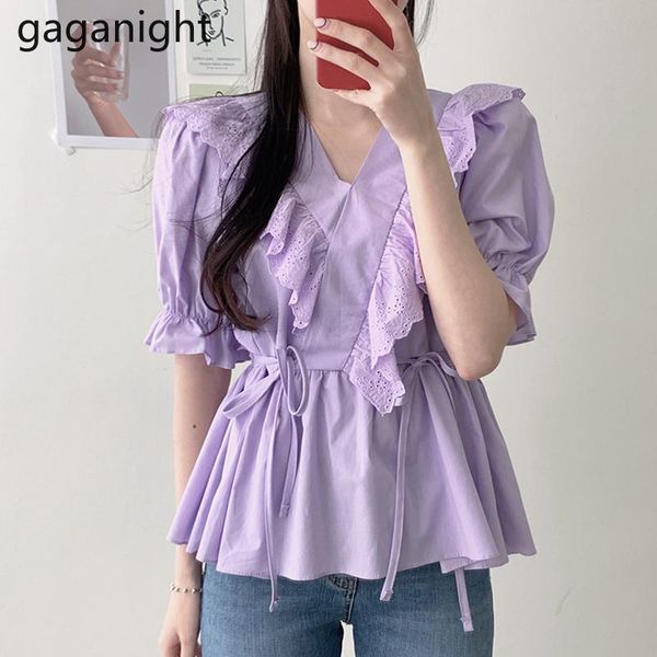 women's blouses & shirts gaganight vintage women ruffles summer blouse short sleeve v neck lace up ladies sweet shirt solid slim korean, White
women's blouses & shirts gaganight vintage women ruffles summer blouse short sleeve v neck lace up ladies sweet shirt solid slim korean, White