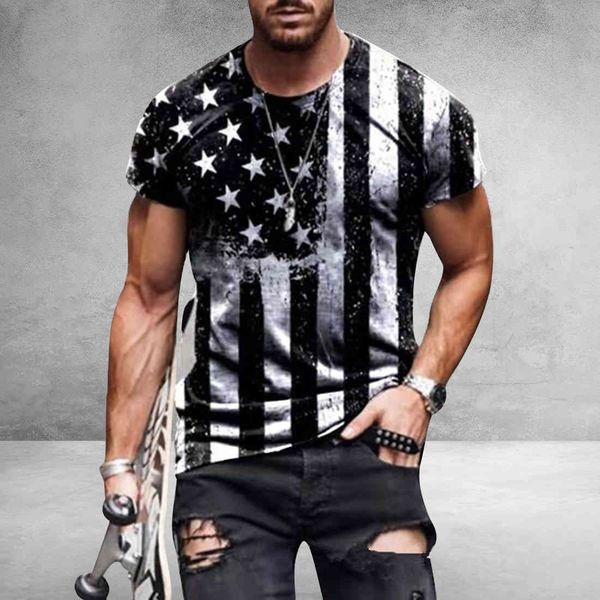 american flag printed men's t-shirt, big round neck street summer cloth, 2021, White;black
american flag printed men's t-shirt, big round neck street summer cloth, 2021, White;black