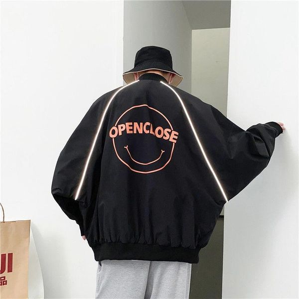 men's jackets 2021 autumn and winter reflective baseball uniform loose jacket young people fashion trend clothing, Black;brown
men's jackets 2021 autumn and winter reflective baseball uniform loose jacket young people fashion trend clothing, Black;brown