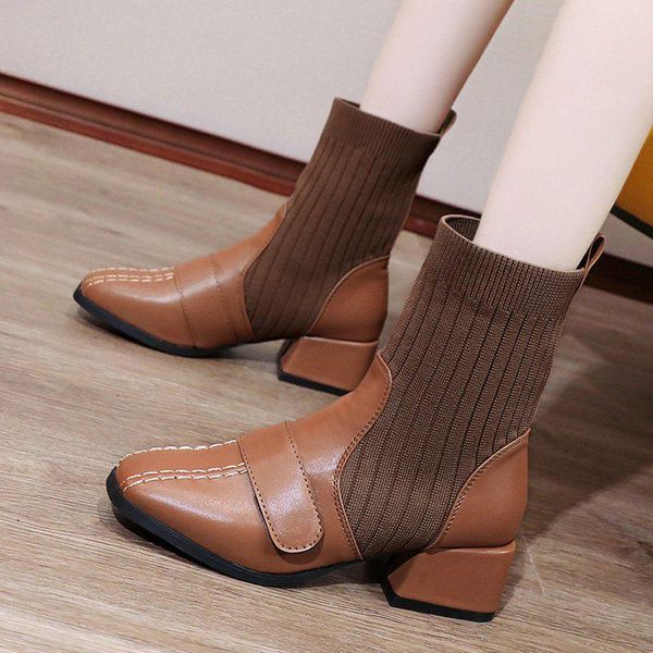 boots women pointed toe patchwork slip-on woman short ankle autumn female socks boot ladies mid heels sewing shoes, Black
boots women pointed toe patchwork slip-on woman short ankle autumn female socks boot ladies mid heels sewing shoes, Black
