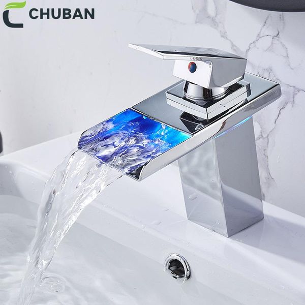 chuban led basin faucet brass waterfall temperature colors change bathroom mixer tap deck mounted wash sink glass taps n98
chuban led basin faucet brass waterfall temperature colors change bathroom mixer tap deck mounted wash sink glass taps n98
