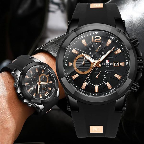wristwatches reward watch men silicone big dial waterproof watches sport quartz wristwatch chronograph relogio masculino, Slivery;brown
wristwatches reward watch men silicone big dial waterproof watches sport quartz wristwatch chronograph relogio masculino, Slivery;brown