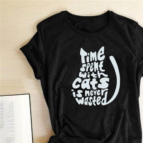 time spemt with cats is never wasted print t shirt women short sleeve summer funny t shirt aesthetics abbigliamento donna, White
time spemt with cats is never wasted print t shirt women short sleeve summer funny t shirt aesthetics abbigliamento donna, White