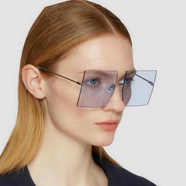sunglasses vintage sun women luxury oversized rimless square eyewear shades female fashion brand design clear frameless glasses, White;black
sunglasses vintage sun women luxury oversized rimless square eyewear shades female fashion brand design clear frameless glasses, White;black