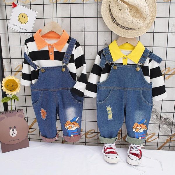 clothing sets spring autumn children baby girls boys strips t-shirt denim straps pants 2pcs infant clothes suit toddler costume, White
clothing sets spring autumn children baby girls boys strips t-shirt denim straps pants 2pcs infant clothes suit toddler costume, White