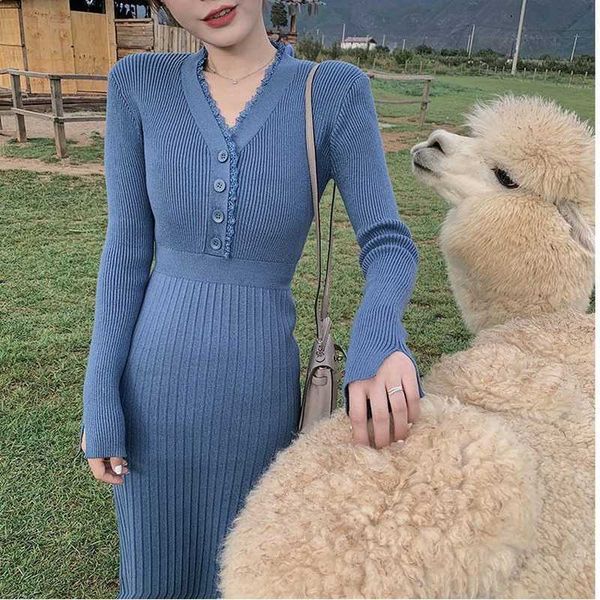 sweater dres long sleeve thin elegant party knitted female autumn winter slim v-neck korean 210604, Black;gray
sweater dres long sleeve thin elegant party knitted female autumn winter slim v-neck korean 210604, Black;gray