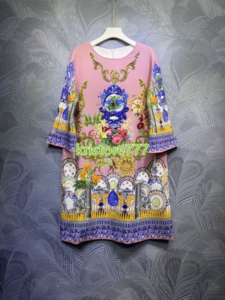 2021 women's girls vintage a-line shirts dress with crystal beads high end custom summer runway floral print crew neck blouse midi dres, Black
2021 women's girls vintage a-line shirts dress with crystal beads high end custom summer runway floral print crew neck blouse midi dres, Black