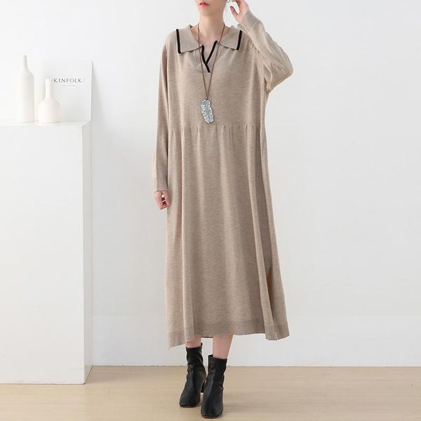 casual dresses korean women's clothing 2021 knitted dress autumn solid color wool lapel long sleeve fashion loose sweater pull femme, Black;gray
casual dresses korean women's clothing 2021 knitted dress autumn solid color wool lapel long sleeve fashion loose sweater pull femme, Black;gray