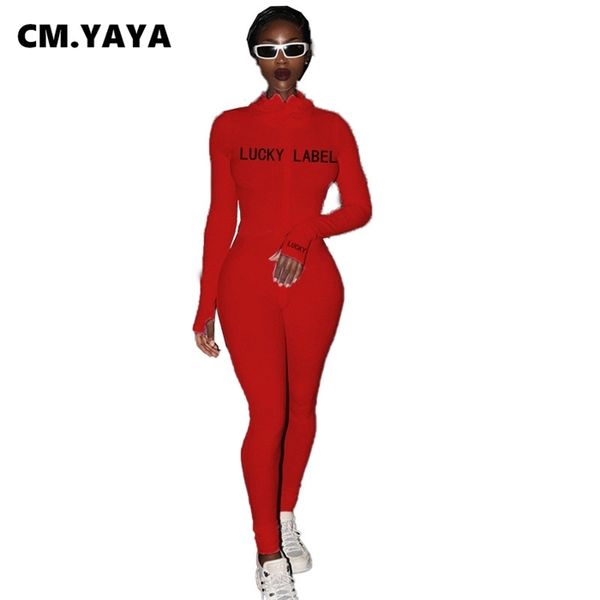 cmyaya autumn knitted lucky label embroidery long sleeve zipper jumpsuit women active ribbed moto biker romper overall, Black;white
cmyaya autumn knitted lucky label embroidery long sleeve zipper jumpsuit women active ribbed moto biker romper overall, Black;white