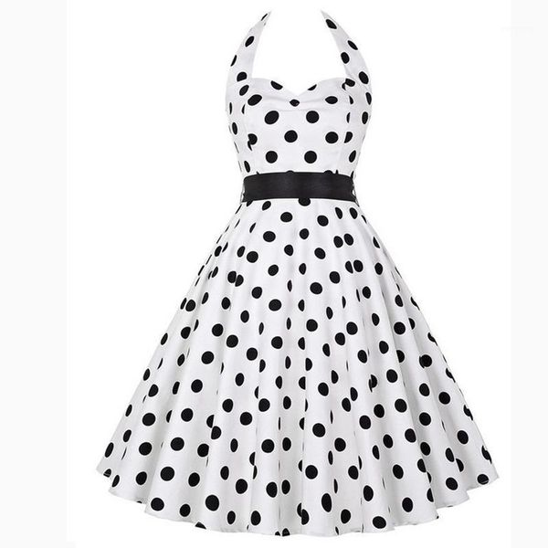 casual dresses polka dot dress women 2021 robe femme vintage big swing halter 50s 60s rockabilly summer retro party white black vestido, Black;gray
casual dresses polka dot dress women 2021 robe femme vintage big swing halter 50s 60s rockabilly summer retro party white black vestido, Black;gray
