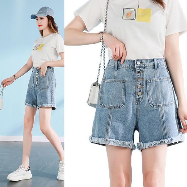 women's jeans plus size denim shorts summer 2021 korean high-waisted thin loose wide-leg pants with edges, Blue
women's jeans plus size denim shorts summer 2021 korean high-waisted thin loose wide-leg pants with edges, Blue