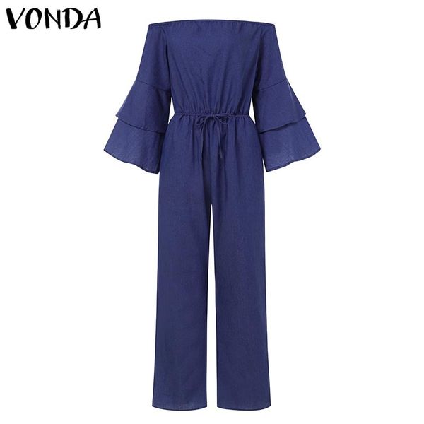 women's jumpsuits & rompers vonda women off shoulder strapless jumpsuit 2021 demin wide leg ruffle long sleeve boot cut pants pantalon, Black;white
women's jumpsuits & rompers vonda women off shoulder strapless jumpsuit 2021 demin wide leg ruffle long sleeve boot cut pants pantalon, Black;white