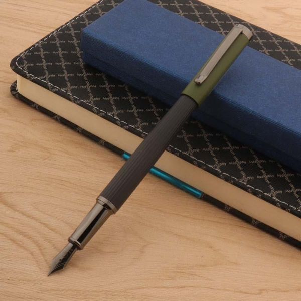 fountain pens frosted green pen metal stripe gun grey nib posture correction stationery school supplies ink
fountain pens frosted green pen metal stripe gun grey nib posture correction stationery school supplies ink