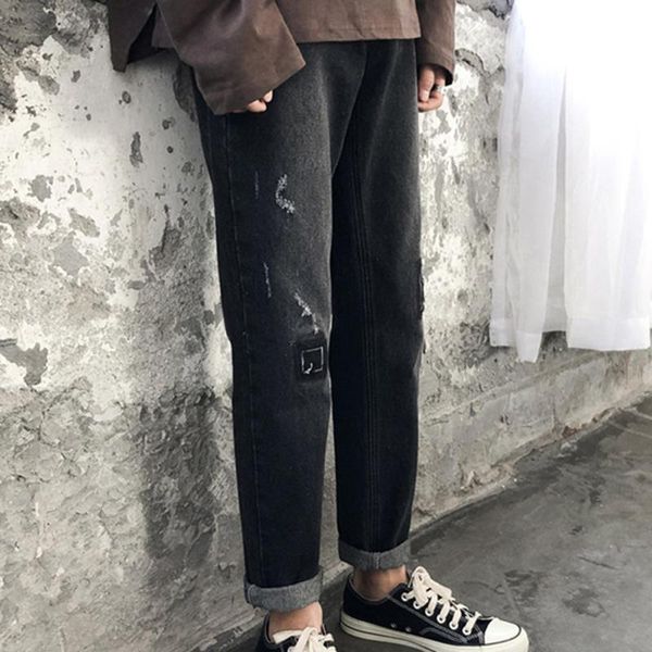 wholesale 2021 artistic male autumn men's trousers korean style trendy jeans ripped holes all-match nine-point straight pants, Blue
wholesale 2021 artistic male autumn men's trousers korean style trendy jeans ripped holes all-match nine-point straight pants, Blue