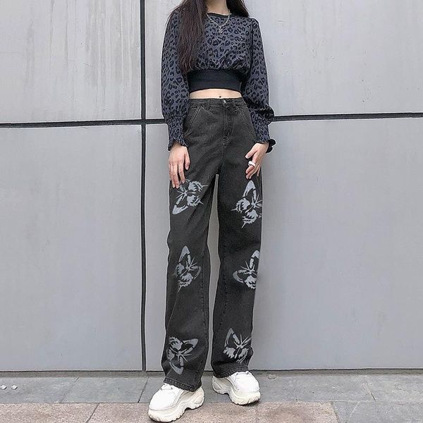 women's pants & capris black butterfly pattern baggy y2k jeans woman high waist korean streetwear vintage straight leg femme denim, Black;white
women's pants & capris black butterfly pattern baggy y2k jeans woman high waist korean streetwear vintage straight leg femme denim, Black;white