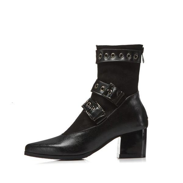 british punk-style pointed buckle-up thick heels buckle after women's boots 4y1w, Black
british punk-style pointed buckle-up thick heels buckle after women's boots 4y1w, Black