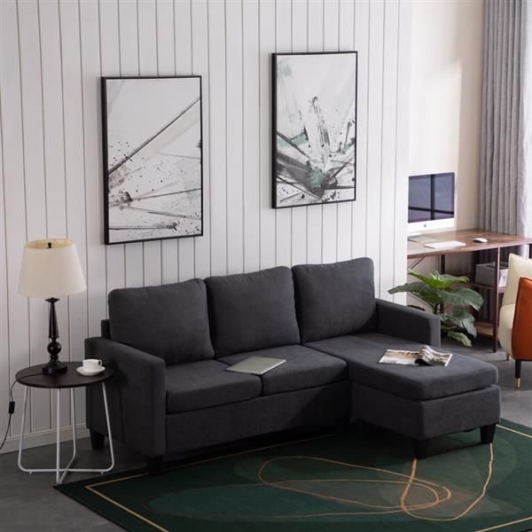 living room furniture double chaise longue combination dark grey cotton and linen sofa
living room furniture double chaise longue combination dark grey cotton and linen sofa