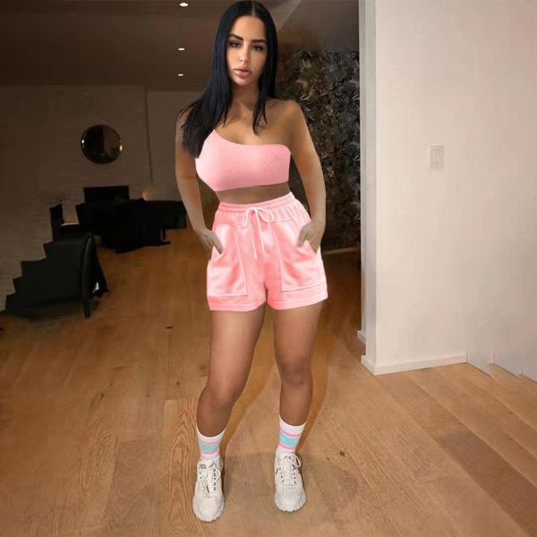 women's tracksuits casual sportswear solid drawstring short 2 piece outfits one shoulder skew neck crop + shorts slim two set outfi, Gray
women's tracksuits casual sportswear solid drawstring short 2 piece outfits one shoulder skew neck crop + shorts slim two set outfi, Gray