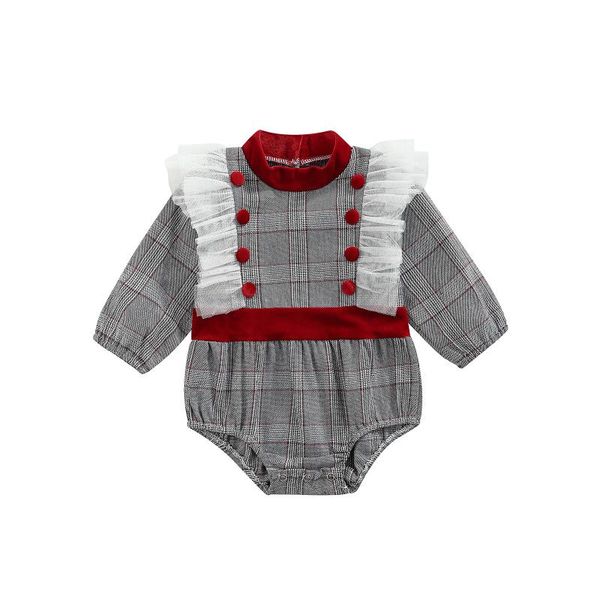 jumpsuits infant baby girls casual romper, grey plaid printed pattern long sleeve round collar lace hem jumpsuits, 0-24 months, Blue
jumpsuits infant baby girls casual romper, grey plaid printed pattern long sleeve round collar lace hem jumpsuits, 0-24 months, Blue