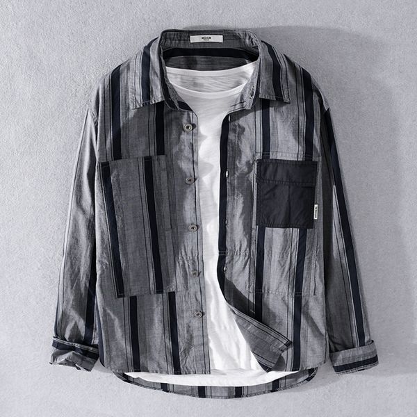 2021 new autumn long-sleeved stripe gray fashion patchwork irregular striped shirts for men trendy comfortable shirt mens d2eh, White;black
2021 new autumn long-sleeved stripe gray fashion patchwork irregular striped shirts for men trendy comfortable shirt mens d2eh, White;black