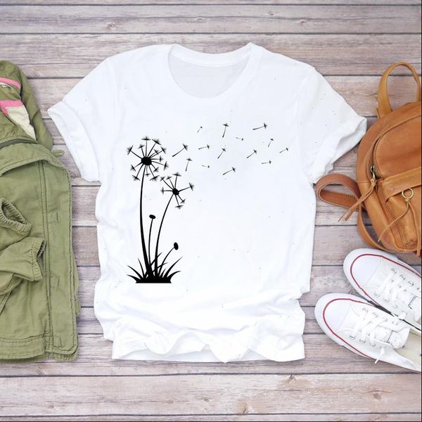 women dandelion plant travel trend 90s short sleeve fashion print lady t shirts womens graphic t shirt female tee t shirt, White 
women dandelion plant travel trend 90s short sleeve fashion print lady t shirts womens graphic t shirt female tee t shirt, White