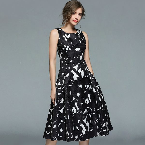 the sleeveless neck impression in party women jacquard work dressed female waist spring dress deyj, Black;gray
the sleeveless neck impression in party women jacquard work dressed female waist spring dress deyj, Black;gray