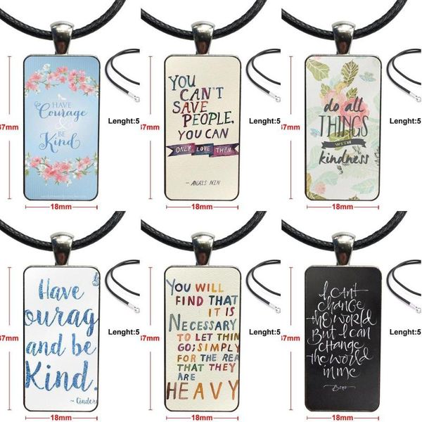 pendant necklaces for girls gifts fashion glass cabochon rectangle necklace choker jewelry have courage and be kind art, Silver
pendant necklaces for girls gifts fashion glass cabochon rectangle necklace choker jewelry have courage and be kind art, Silver
