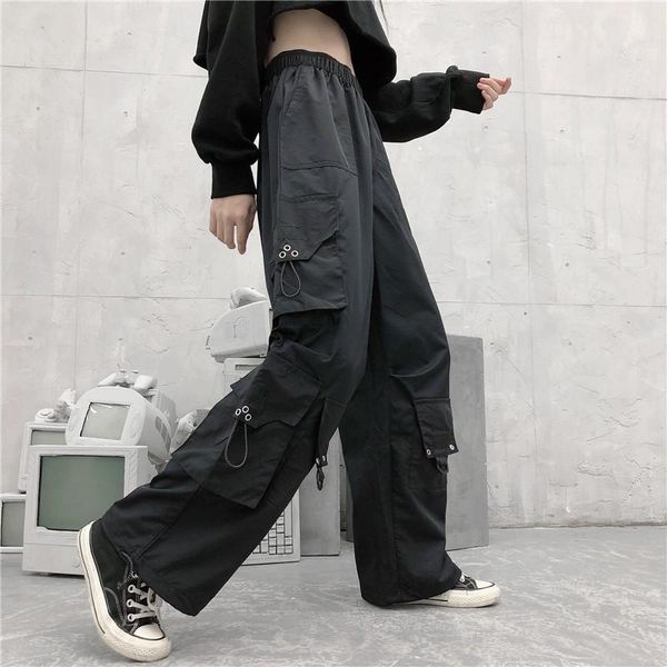 women's pants & capris black pleated elastic waist summer and autumn harajuku style cargo clothing temperament fashion brand, Black;white
women's pants & capris black pleated elastic waist summer and autumn harajuku style cargo clothing temperament fashion brand, Black;white