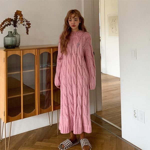casual dresses alien kitty loose long plus size knitted female 2021 korean sleeve autumn winter twist knit elegant sweater dress, Black;gray
casual dresses alien kitty loose long plus size knitted female 2021 korean sleeve autumn winter twist knit elegant sweater dress, Black;gray