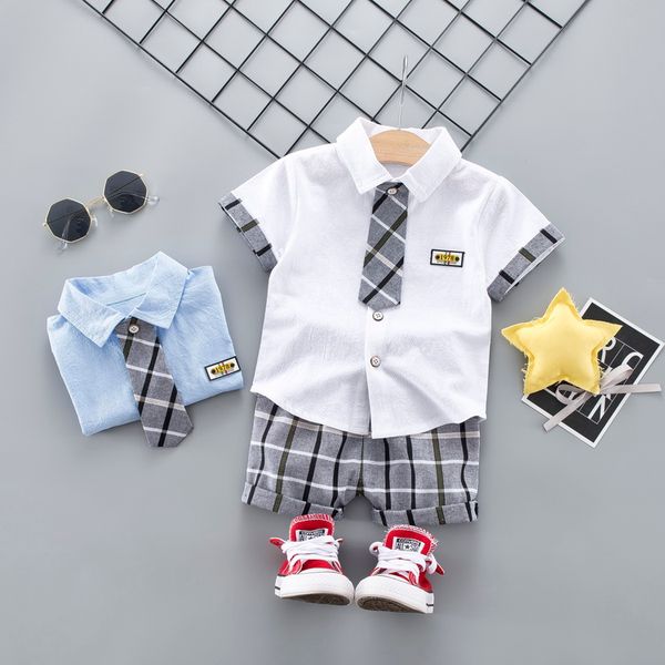 gentleman infant kids boys clothes sets 0-3y plaid lapel short sleeve t-shirt and shorts, White
gentleman infant kids boys clothes sets 0-3y plaid lapel short sleeve t-shirt and shorts, White