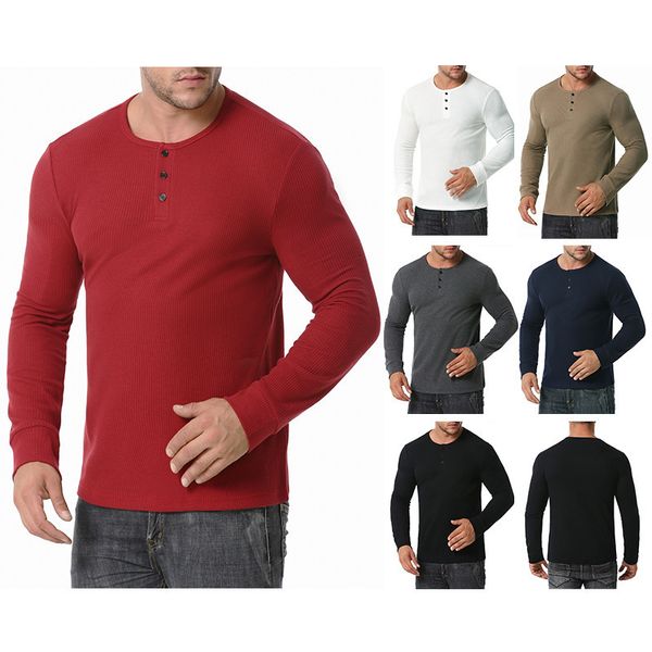 nd winter autumn 2020 new european men's solid color base shirt round neck button design long sleeve t-shirt 60, White;black
nd winter autumn 2020 new european men's solid color base shirt round neck button design long sleeve t-shirt 60, White;black