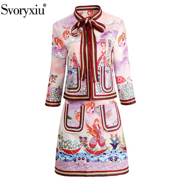 women's tracksuits svoryxiu vintage autumn winter runway skirt suit cartoons print bow coat + beaded fashion two piece set, Gray
women's tracksuits svoryxiu vintage autumn winter runway skirt suit cartoons print bow coat + beaded fashion two piece set, Gray