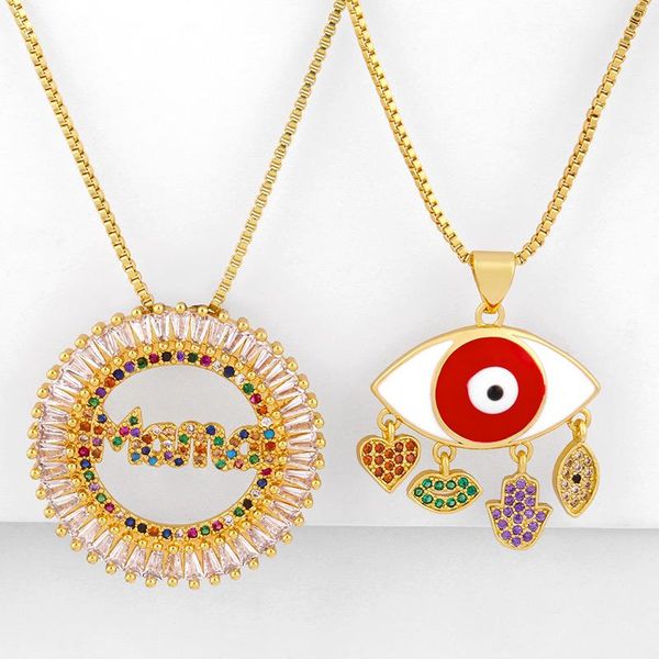 pendant necklaces gold mom women chain turkish evil eye rainbow zirconia multi color stone jewelry nke-p85, Silver
pendant necklaces gold mom women chain turkish evil eye rainbow zirconia multi color stone jewelry nke-p85, Silver