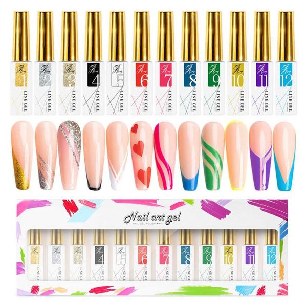 nail art kits gel polish set 12 colors line salon diy manicure kit for painting drawing design uv light
nail art kits gel polish set 12 colors line salon diy manicure kit for painting drawing design uv light