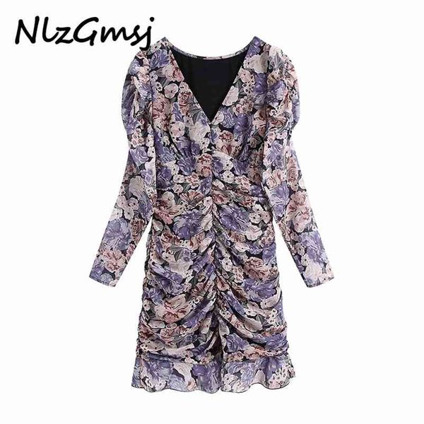 dres draped floral printed purple mini long sleeve ruched chiffon ruffle ladies vintage 210628, Black;gray
dres draped floral printed purple mini long sleeve ruched chiffon ruffle ladies vintage 210628, Black;gray