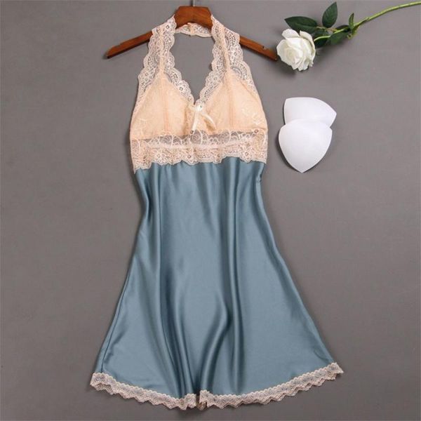 sleepwear women summer v-neck lace patchwork halter nightdress mesh dress women sleepwear, Black;red
sleepwear women summer v-neck lace patchwork halter nightdress mesh dress women sleepwear, Black;red