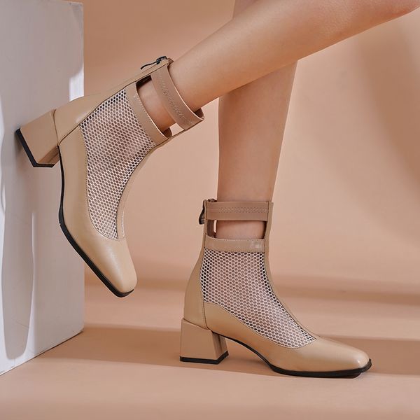 Women Genuine Leather Mesh Shoes Ankle Booties 2021 Spring Summer Boots Back Zipper Mesh Botas Mujer Brand Design Botines Female, Black
Women Genuine Leather Mesh Shoes Ankle Booties 2021 Spring Summer Boots Back Zipper Mesh Botas Mujer Brand Design Botines Female, Black