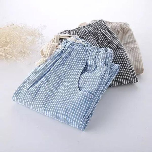 women's pants & capris cotton linen women casual fashion loose long elastic waist straight striped trousers pantalon 2021 streetwear, Black;white
women's pants & capris cotton linen women casual fashion loose long elastic waist straight striped trousers pantalon 2021 streetwear, Black;white