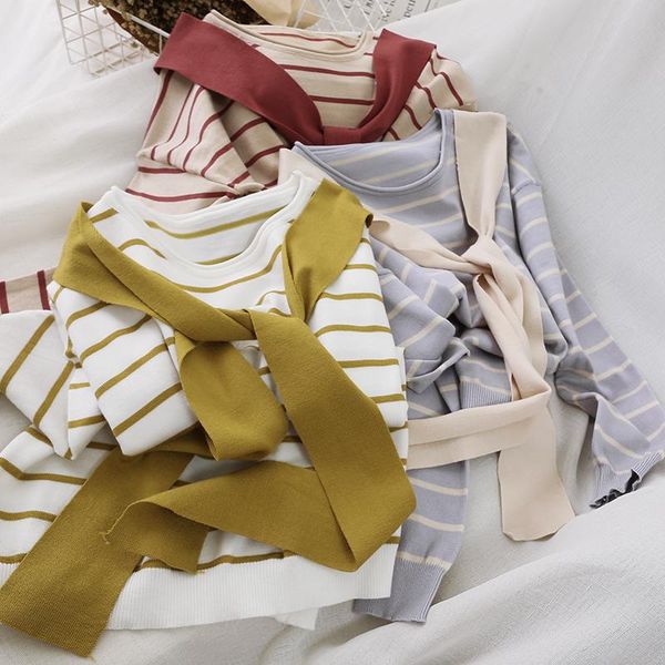 women's blouses & shirts heliar drastring stripes blouse autumn korean style kawaii long sleeve casual female for women, White
women's blouses & shirts heliar drastring stripes blouse autumn korean style kawaii long sleeve casual female for women, White