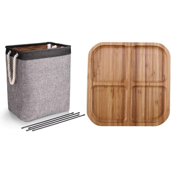 laundry storage & organization basket with handles linen hampers 4 grids bamboo snack plate
laundry storage & organization basket with handles linen hampers 4 grids bamboo snack plate